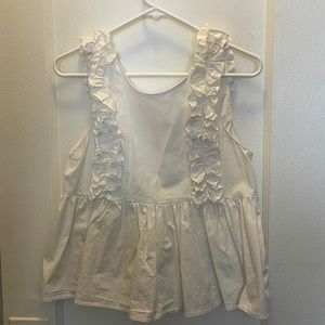 Zara white ruffle tank